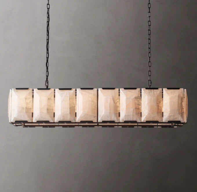 Harlowe Rectangular Calcite 54" Chandelier