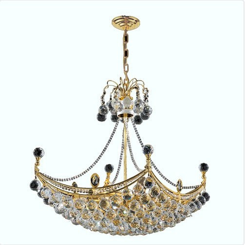 Eight-Light GoldFinish with Clear-Crystals Chandelier