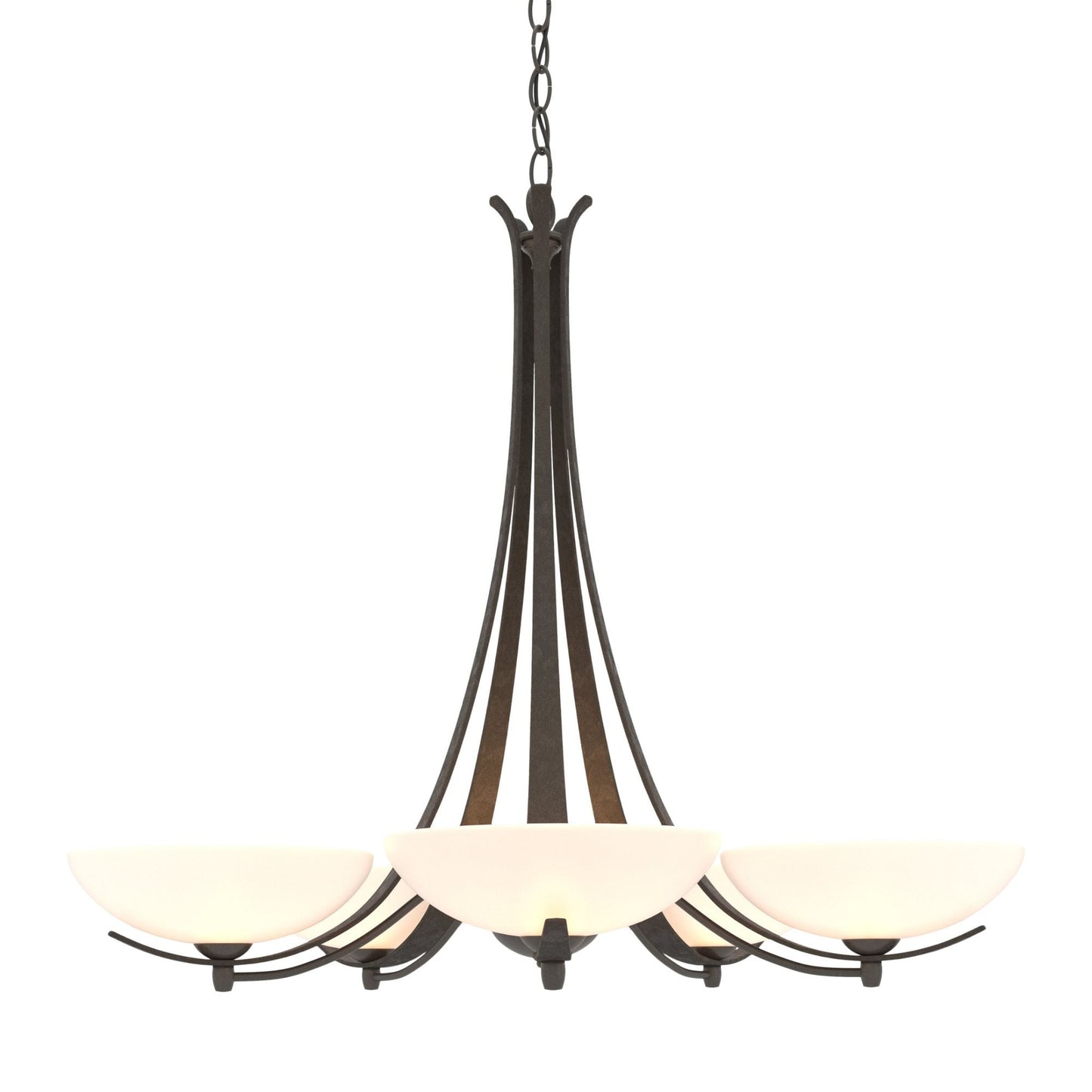 Aegis 5 Arm Chandelier 5-Light Opal Glass (GG) in Dark Smoke