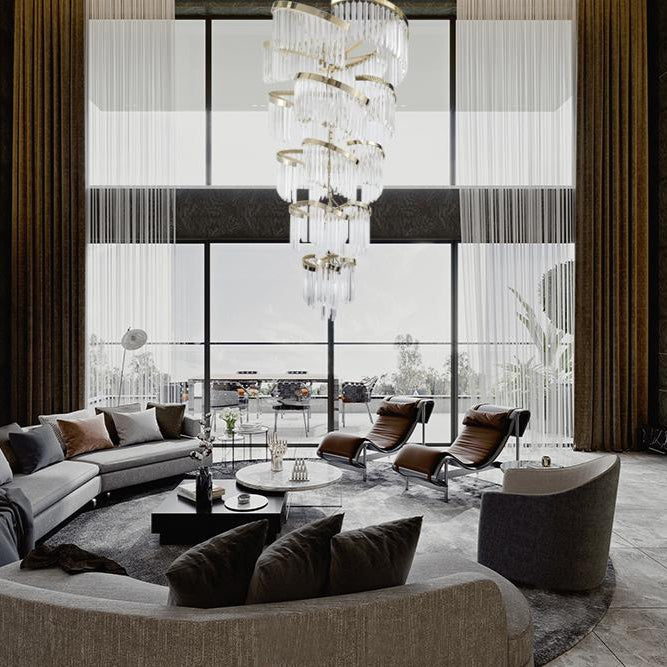 Twin Palms Foyer Crystal Chandelier