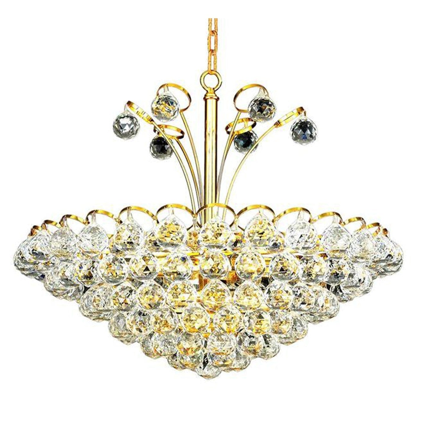 Godiva Gold Eight-Light 22-Inch Pendant with Swarovski Strass Clear Crystal
