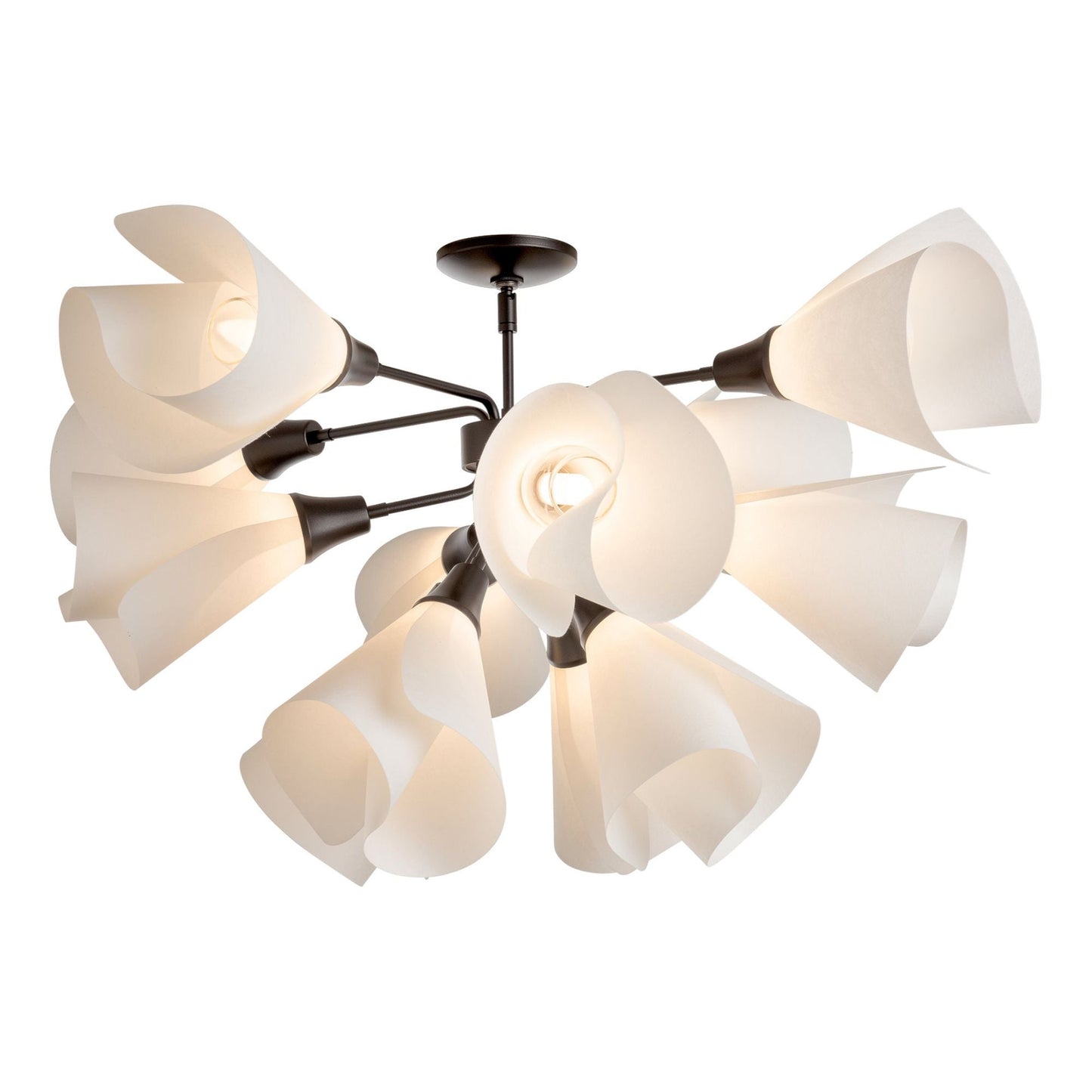 Mobius 12-Light Semi-Flush 12-Light Spun Frost (SH) in Dark Smoke