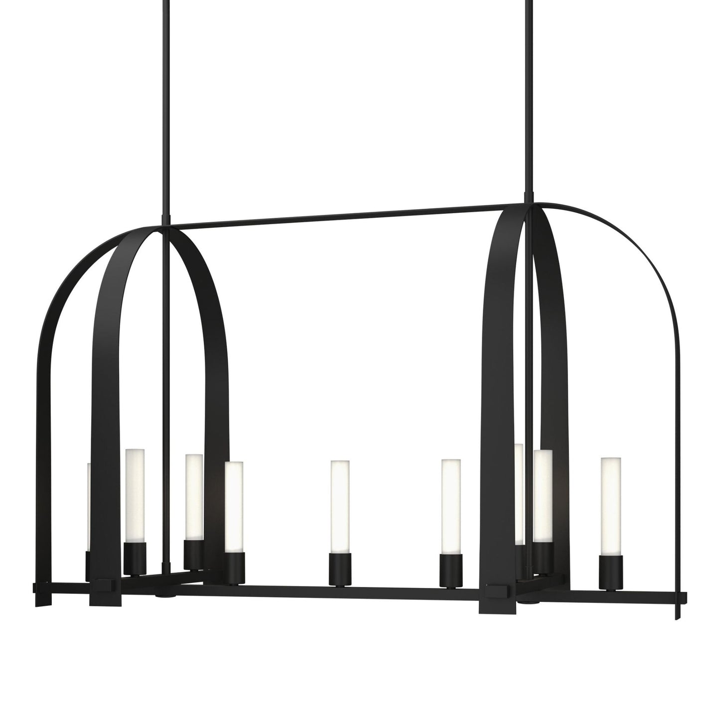 Triomphe 9-Light Linear Pendant 9-Light Frosted Glass (FD) in Black