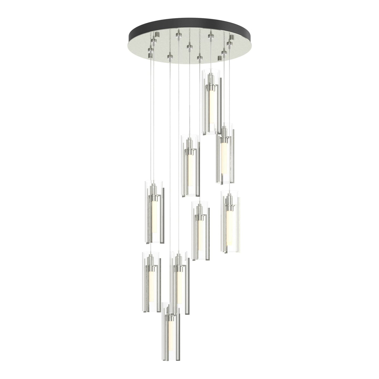 Exos Glass 9-Light Pendant 9-Light Clear Glass (ZM) in Sterling