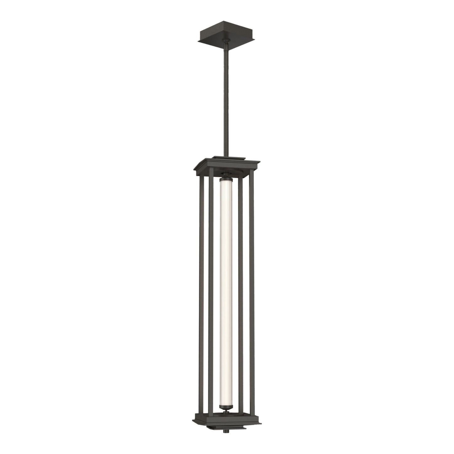 Athena 1-Light Large LED Lantern LED Clear Glass (ZM) in Dark Smoke