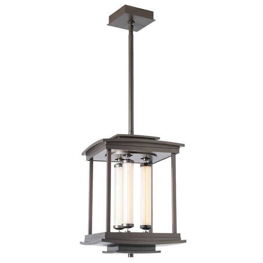 Athena 3-Light LED Lantern LED Clear Glass (ZM) in Dark Smoke