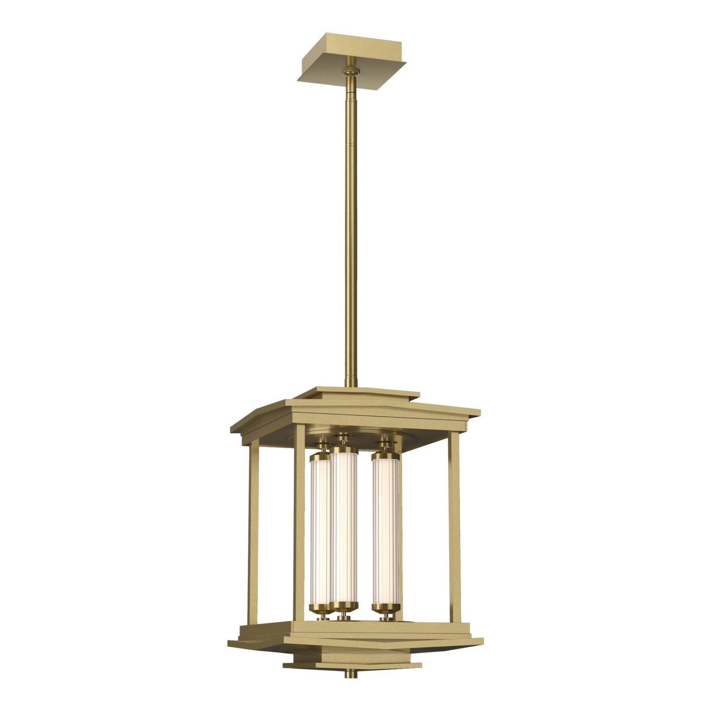 Athena 3-Light LED Lantern LED Clear Glass (ZM) in Modern Brass