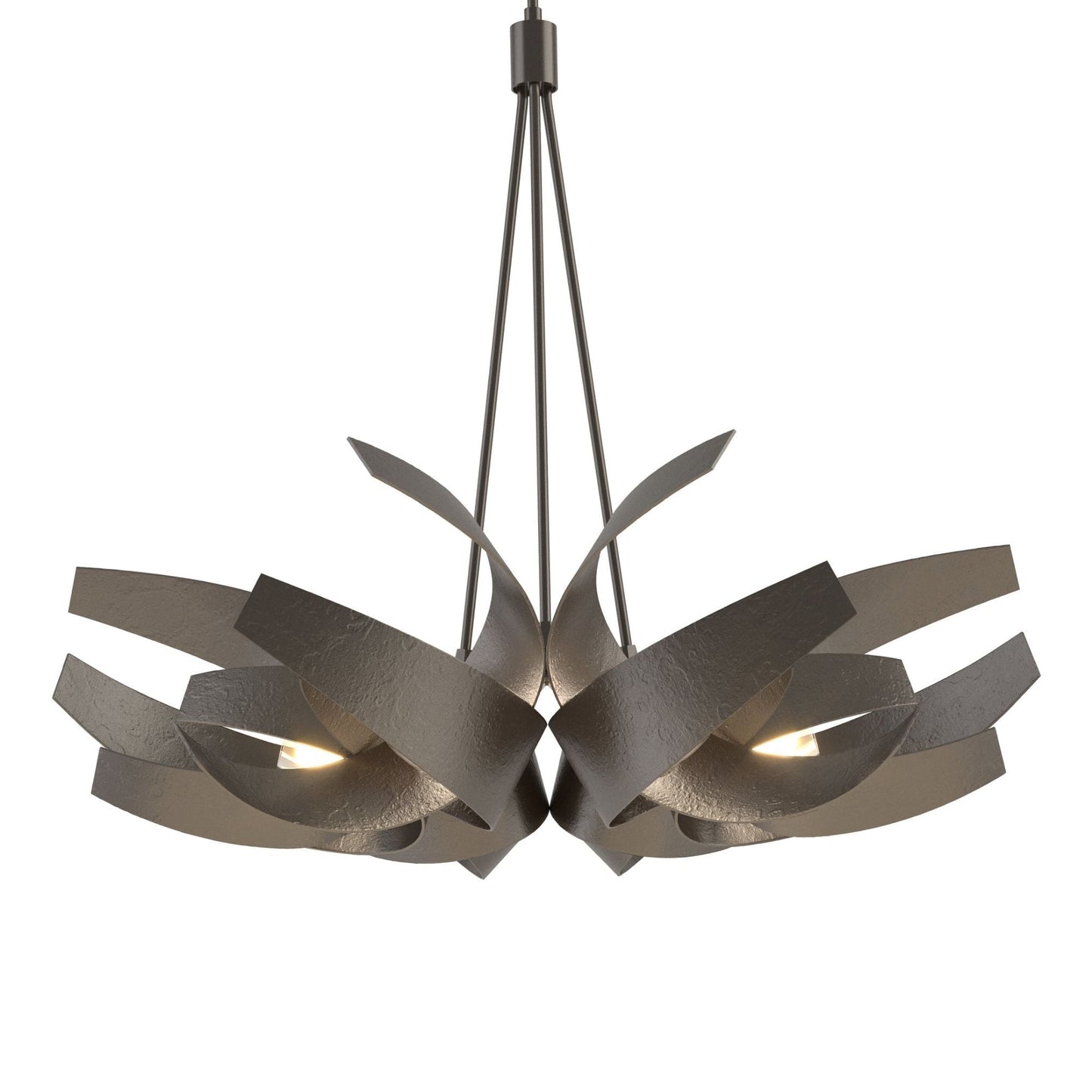 Corona Large Pendant 6-Light Clear Glass with Frosted Diffuser (YE) in Oil Rubbed Bronze