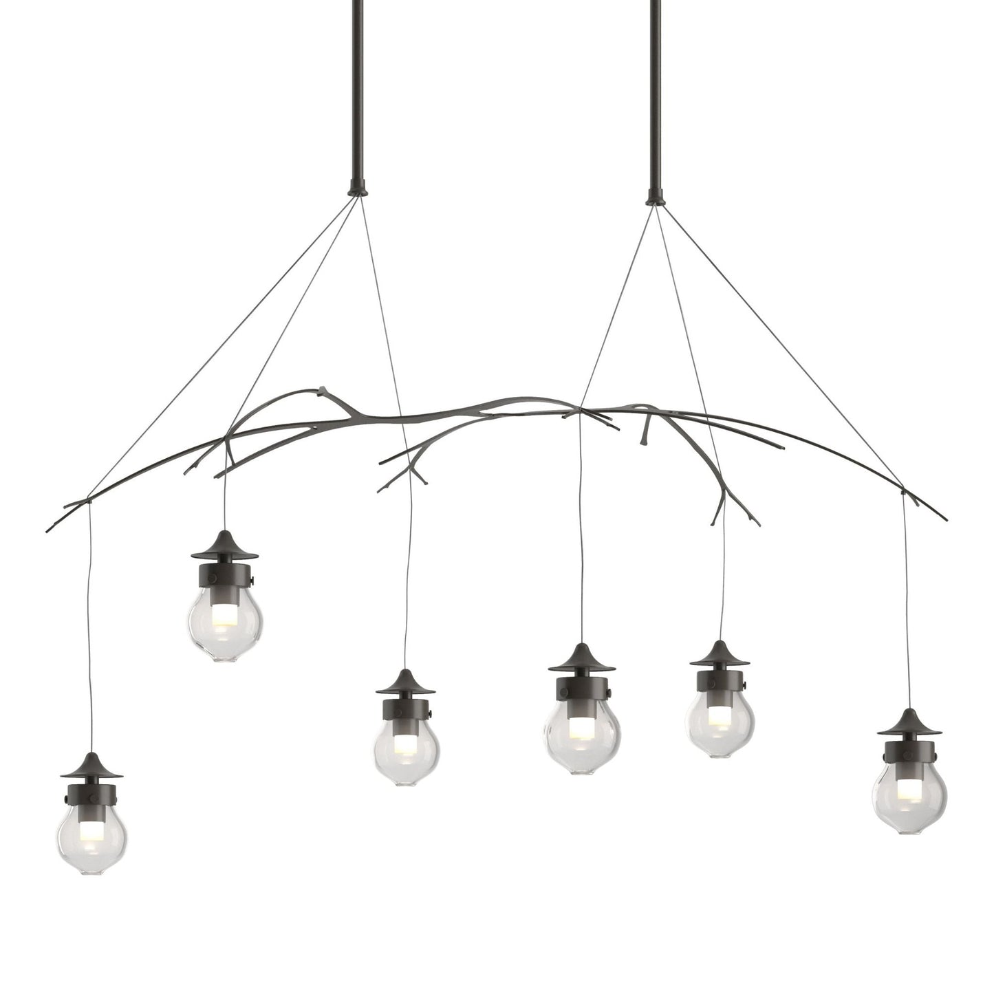 Kiwi Pendant 6-Light Clear Glass (ZM) in Dark Smoke