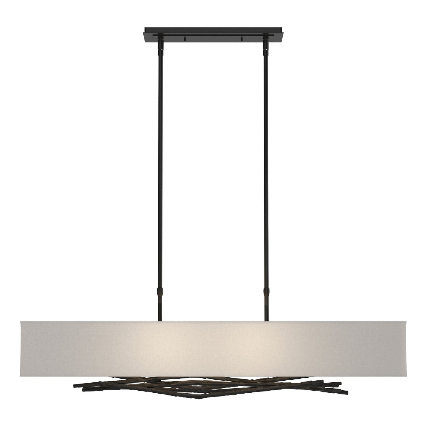 Brindille Pendant 4-Light Natural Anna Shade (SF) in Black