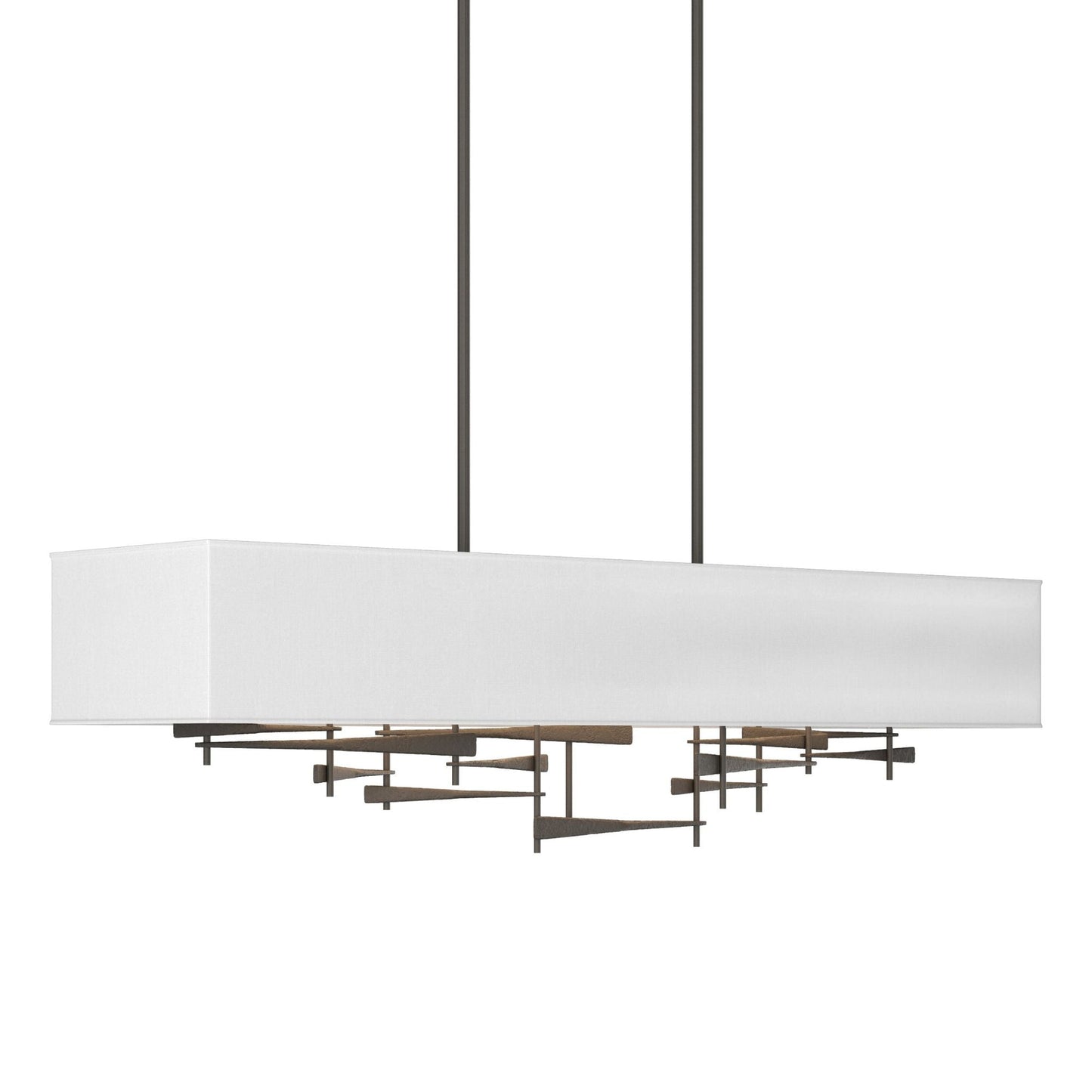 Cavaletti Pendant 4-Light Natural Anna Shade (SF) in Dark Smoke