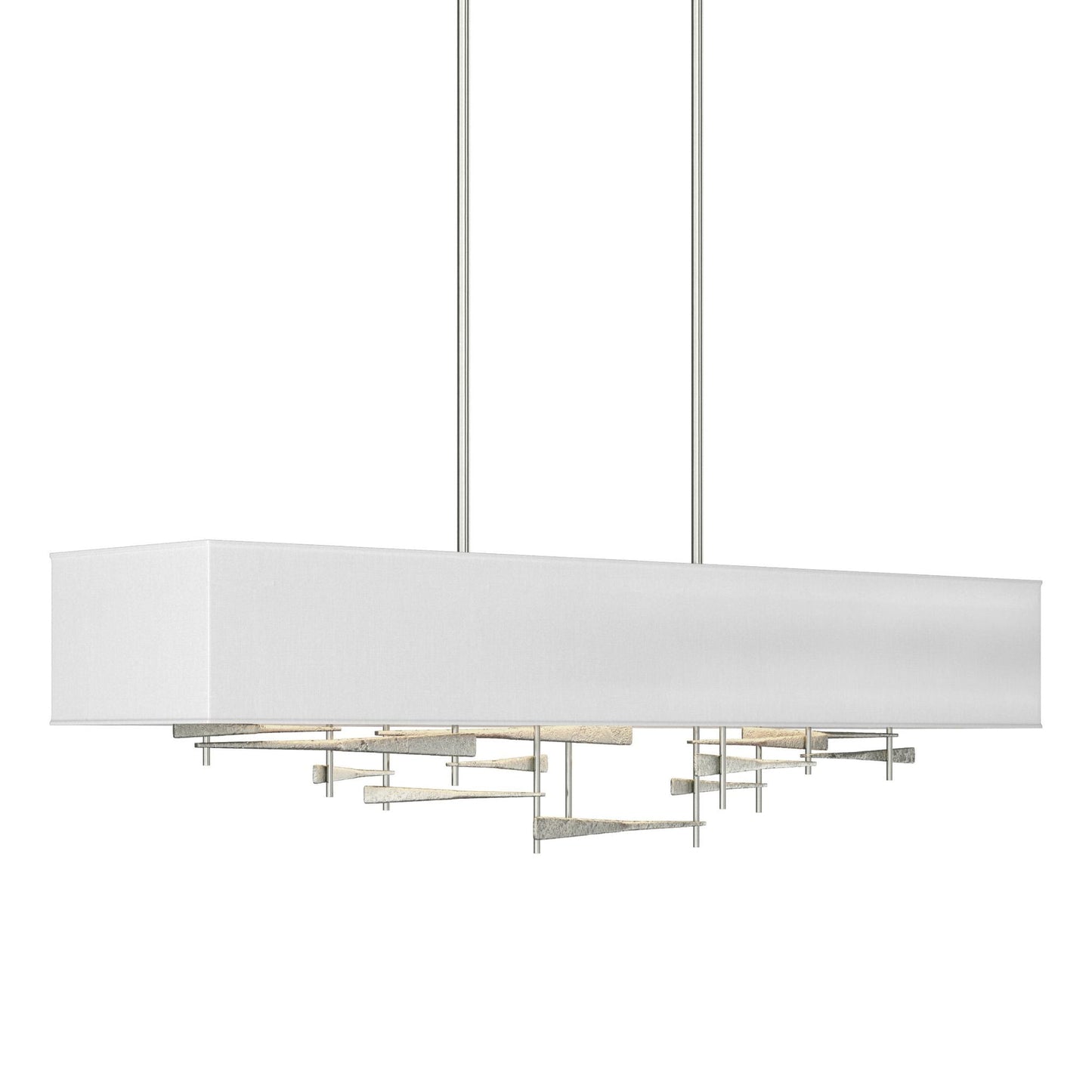 Cavaletti Pendant 4-Light Natural Anna Shade (SF) in Sterling