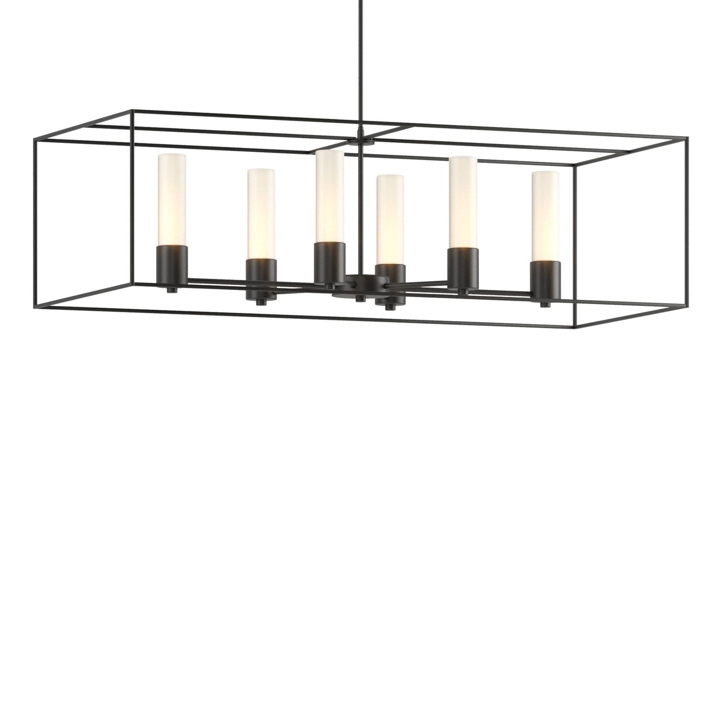Portico Pendant 6-Light Black Accent Opal Glass (GG) in Black