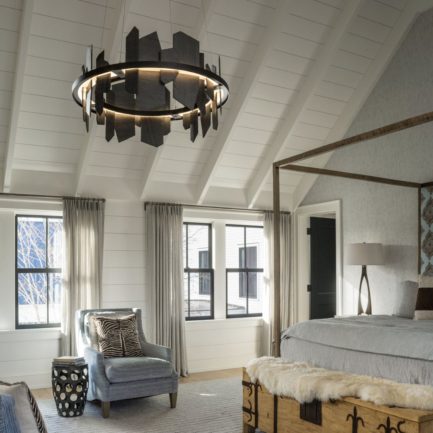 Ardesia Circular LED Pendant Slate LED in Black