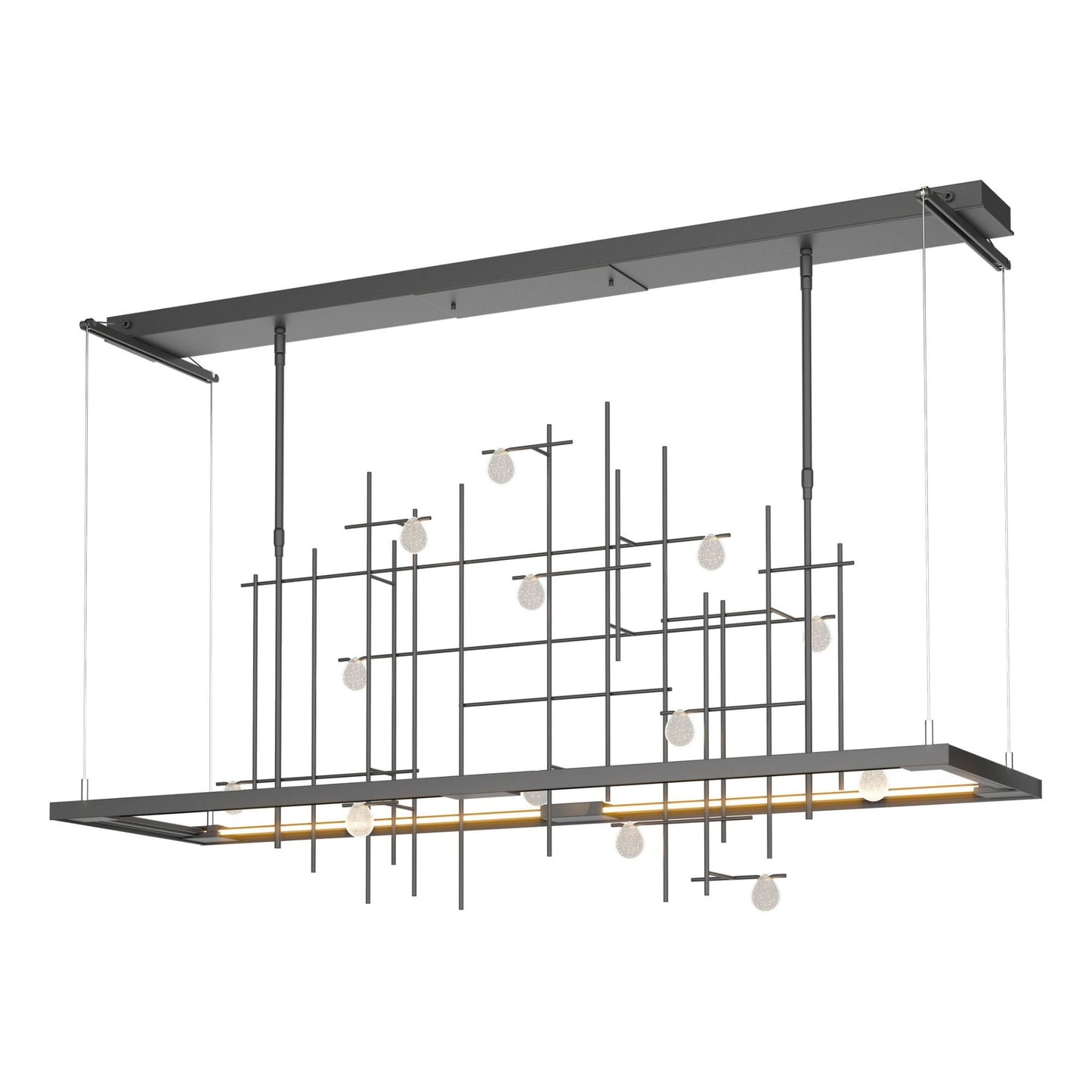 Spring LED Pendant LED Clear Bubble Glass (YG) in Black