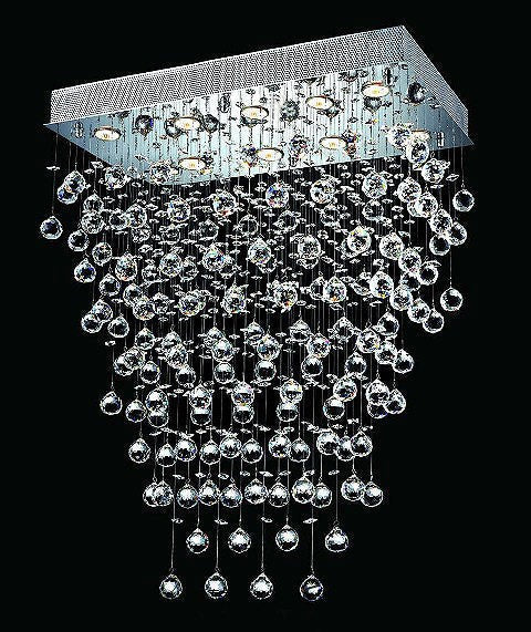 polished chrome Contemporary Crystal Chandelier droped with crystal balls