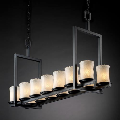 Fourteen-Light Short Bridge Chandelier