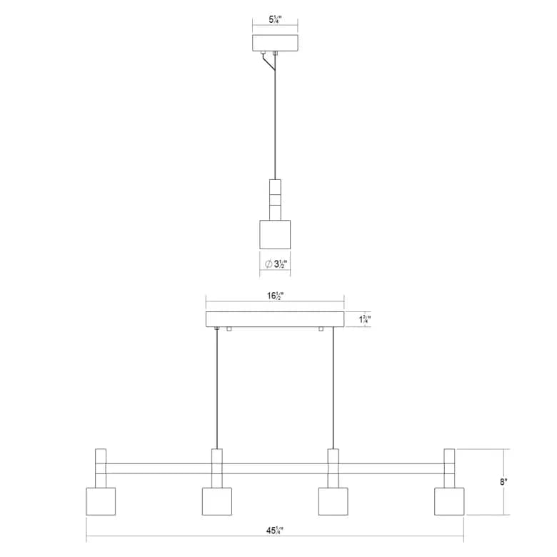 Systema Staccato 43" Wide LED Commercial Linear Pendant
