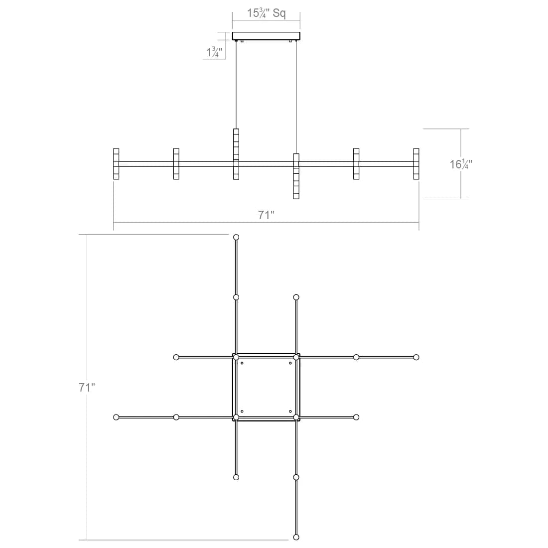 Systema Staccato 28 Light 70" Wide LED Indoor Oversized Pendant