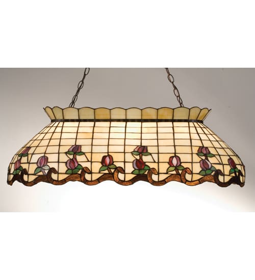 40 Inch Long Roseborder Oblong Chandelier