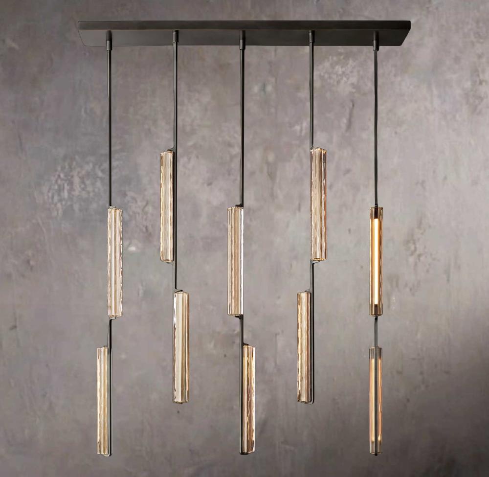 Audubona Crystal Linear Chandelier 54"