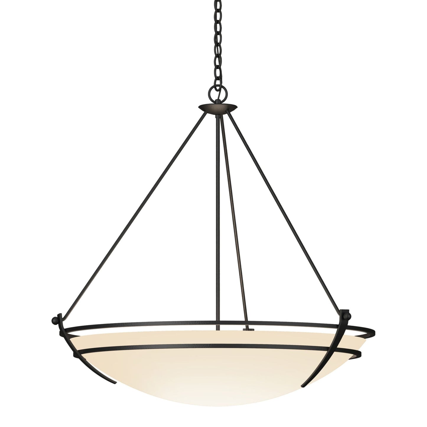 Presidio Tryne Large Scale Pendant 3-Light Opal Glass (GG) in Black