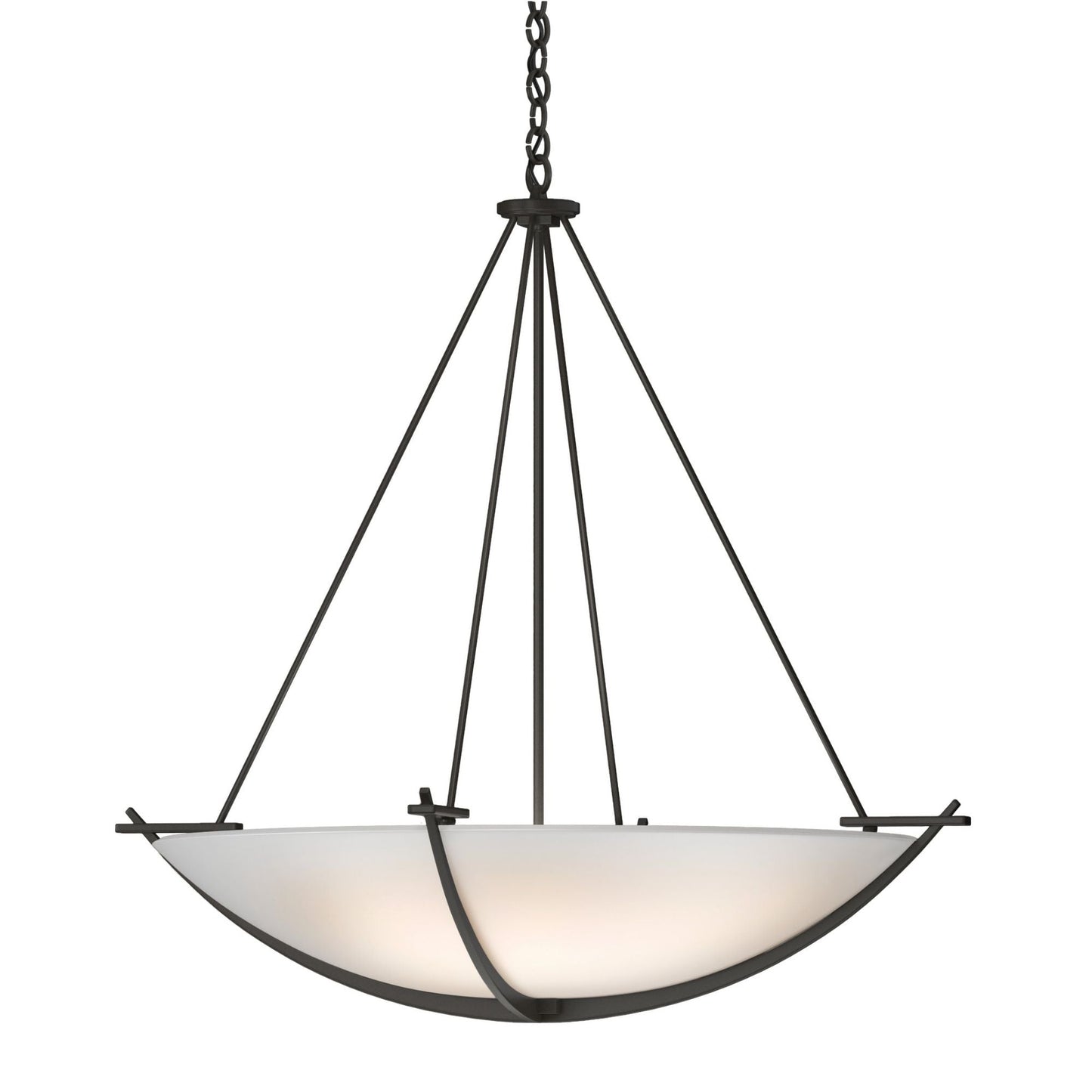 Compass Large Scale Pendant 3-Light Opal Glass (GG) in Dark Smoke