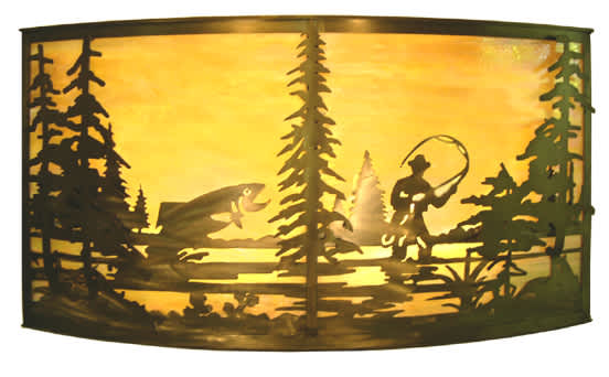 Tall Pines 42" Wide 4 Light Wall Washer with Mica Glass Shade