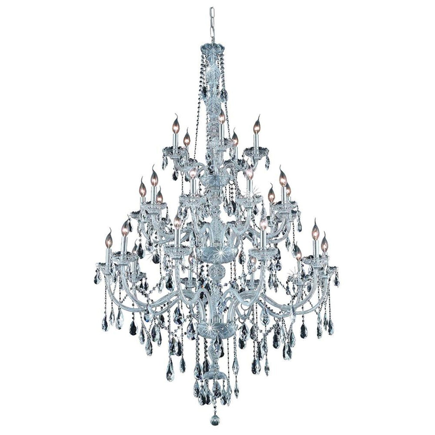 Verona Chrome Twenty-Five Light Chandelier with Clear Royal Cut Crystals
