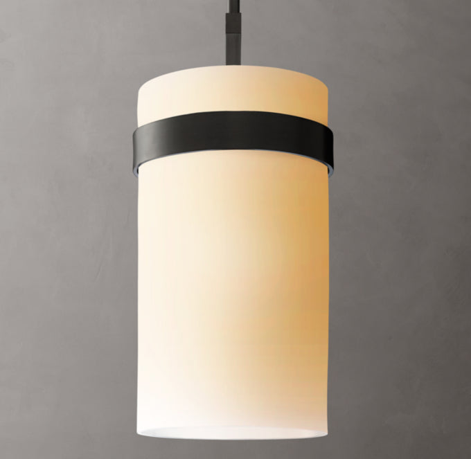 Ravelle Milk Glass Pendant 8"