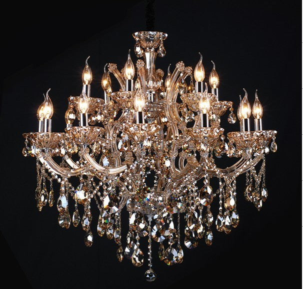 18 Light Maria Theresa crystal Chandelier in cognac color