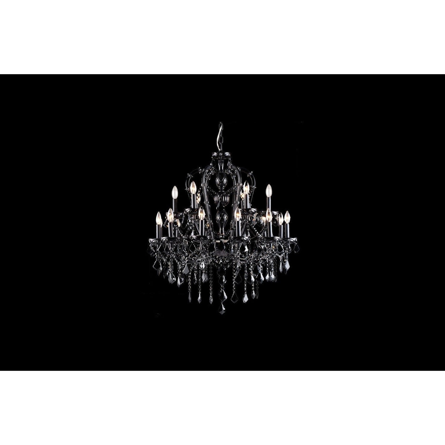 Black Crystal 18-Light Chandelier