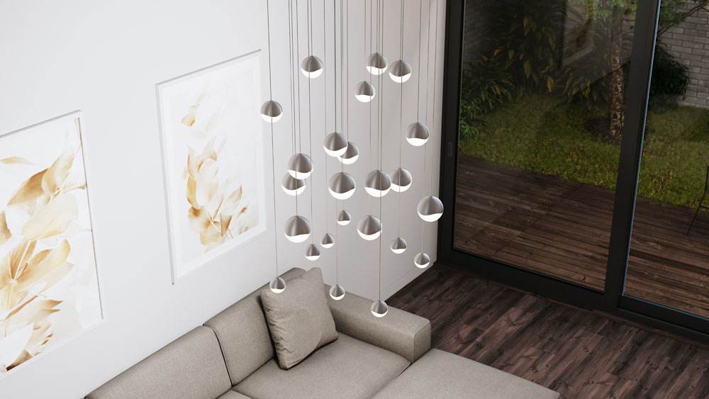 Grapes 24 Light 27" Wide LED Suspension Multi Light Pendant