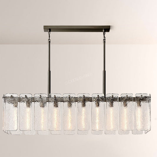 Belamet Glass Rectangular Chandelier 60"W
