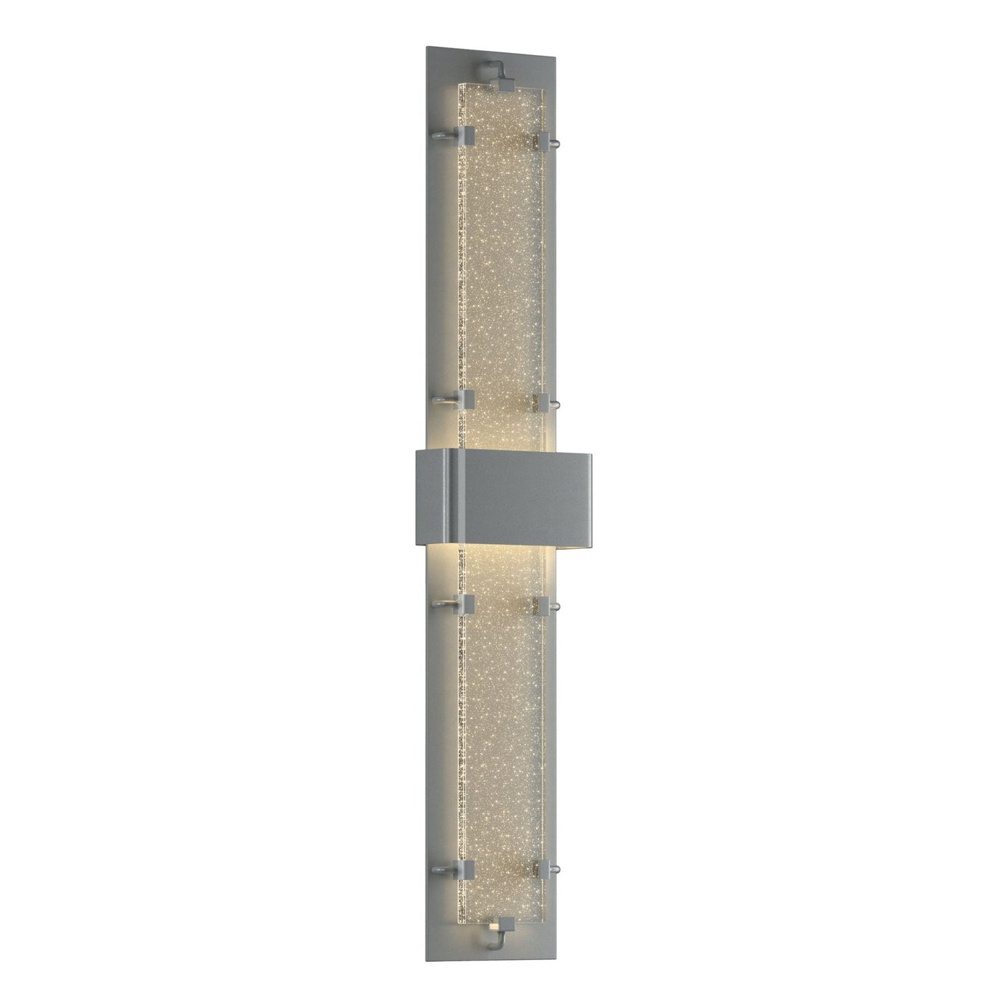 Double-Large Ursa LED Outdoor Sconce LED Seeded Clear Glass (II) in Coastal Burnished Steel
