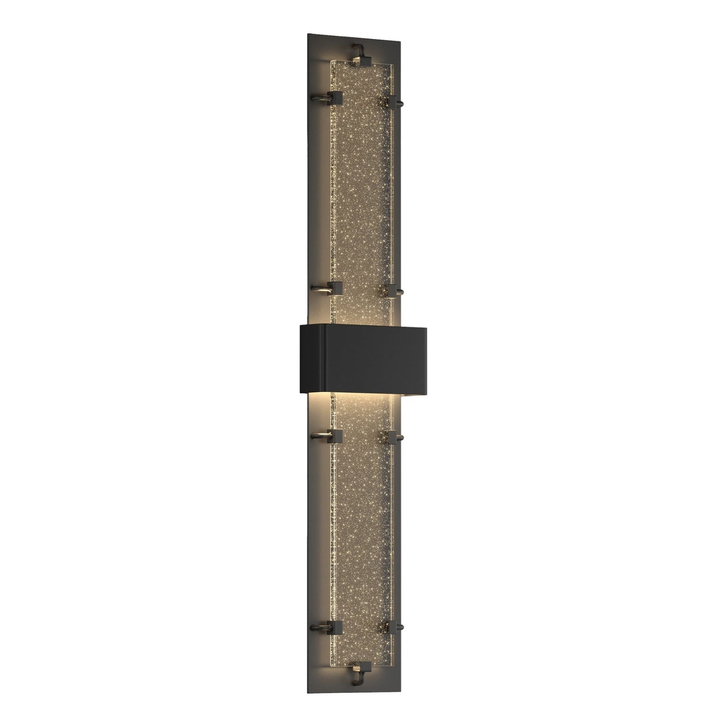 Double-Large Ursa LED Outdoor Sconce LED Seeded Clear Glass (II) in Coastal Black
