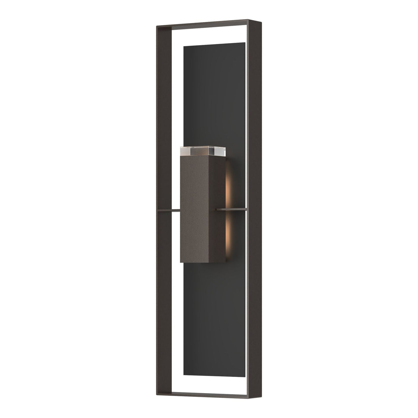 Shadow Box Extra Tall Sconce 2-Light Coastal Black Accent Clear Glass (ZM) in Coastal Oil Rubbed Bronze