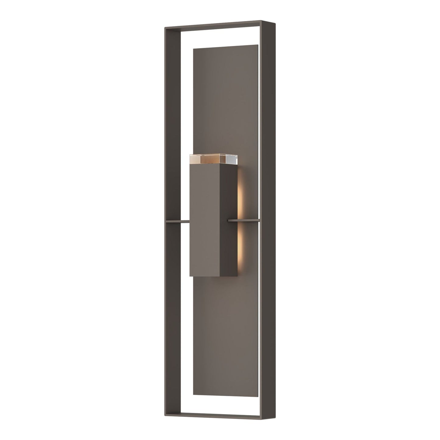 Shadow Box Extra Tall Sconce 2-Light Coastal Dark Smoke Accent Clear Glass (ZM) in Coastal Dark Smoke