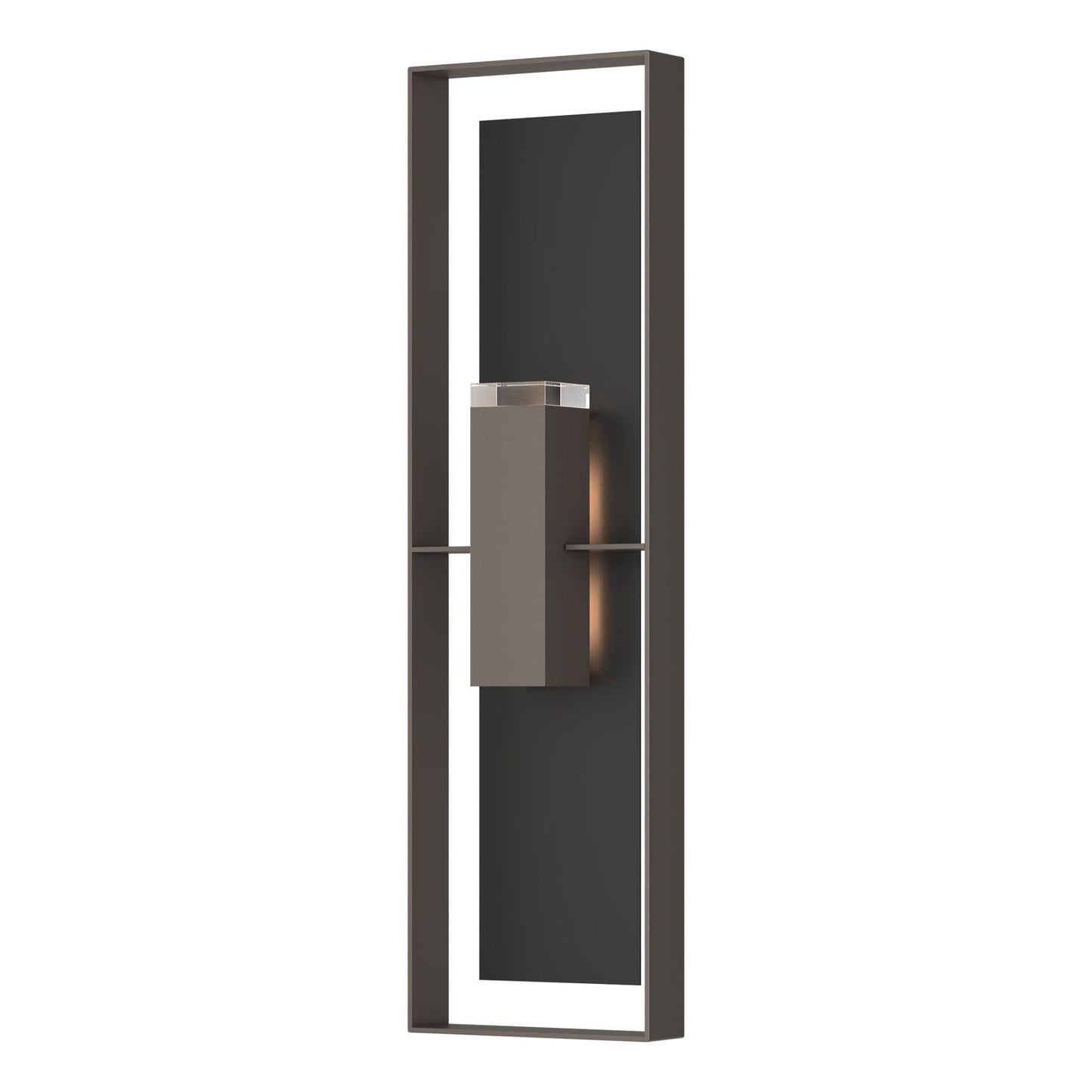 Shadow Box Extra Tall Sconce 2-Light Coastal Black Accent Clear Glass (ZM) in Coastal Dark Smoke