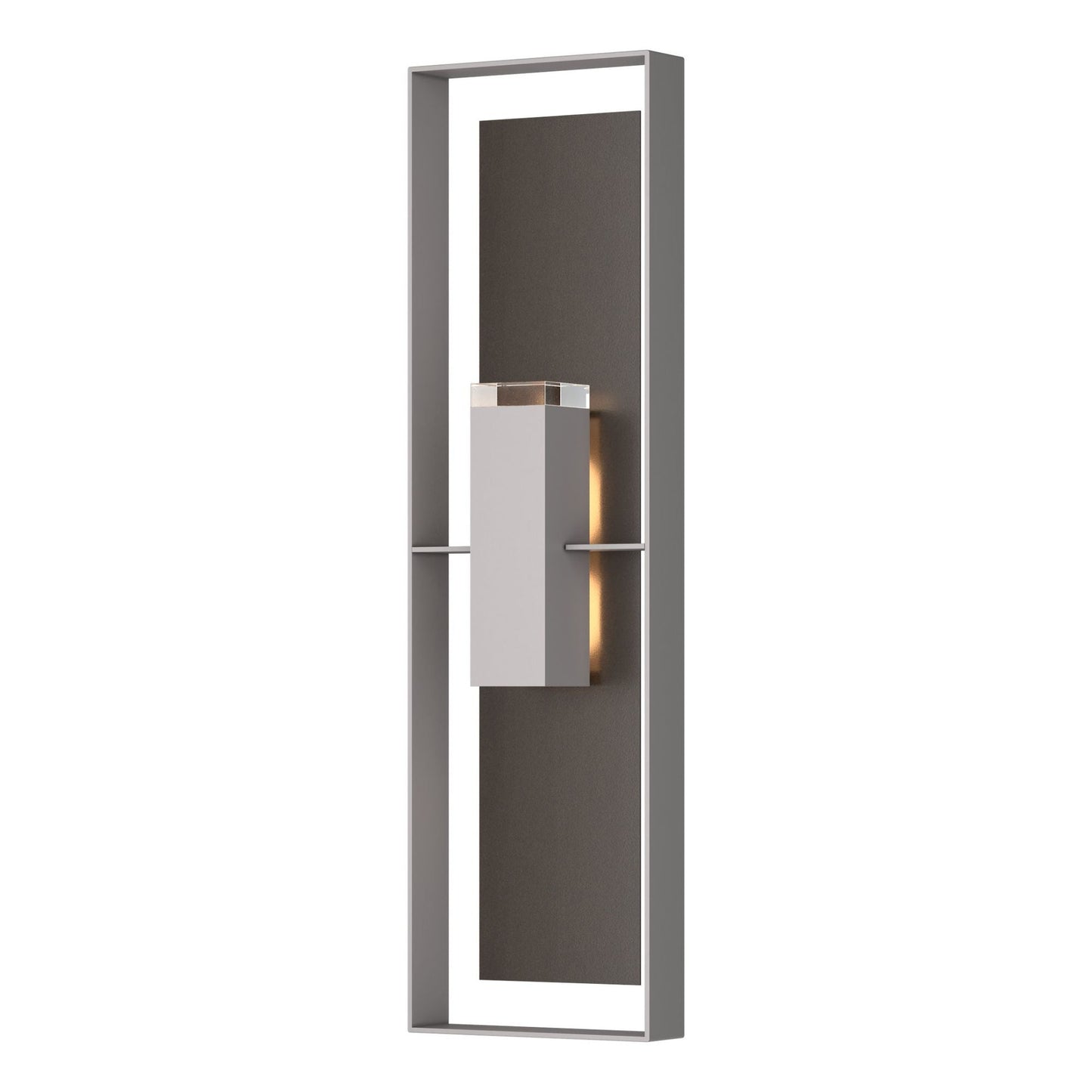 Shadow Box Extra Tall Sconce 2-Light Coastal Oil Rubbed Bronze Accent Clear Glass (ZM) in Coastal Burnished Steel