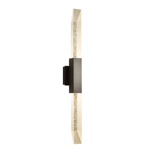 Refraction Large Outdoor Sconce 2-Light Clear Glass (ZM) in Coastal Dark Smoke