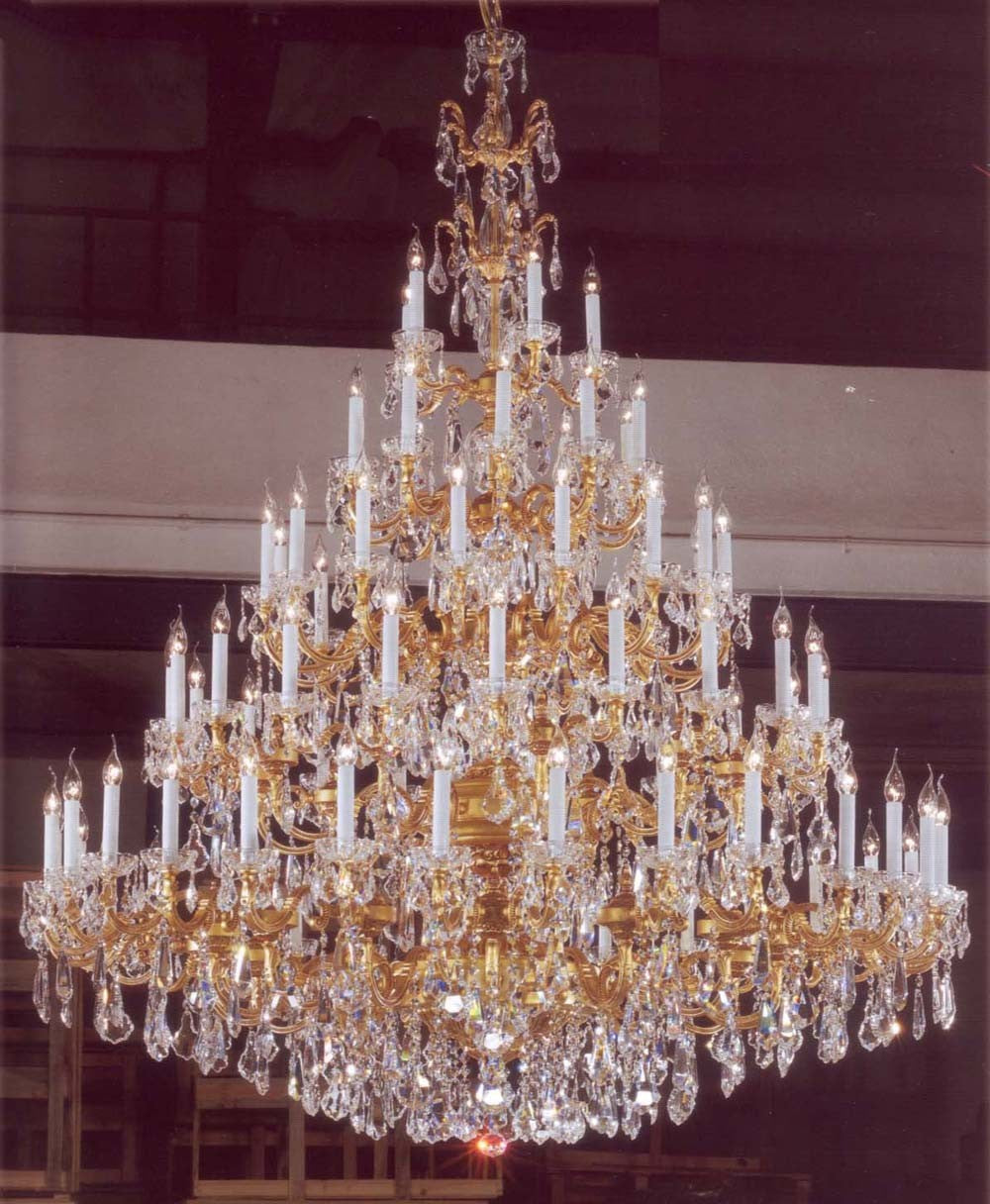 Empire luxury tradtional crystal chandelier in satin gold plated finish