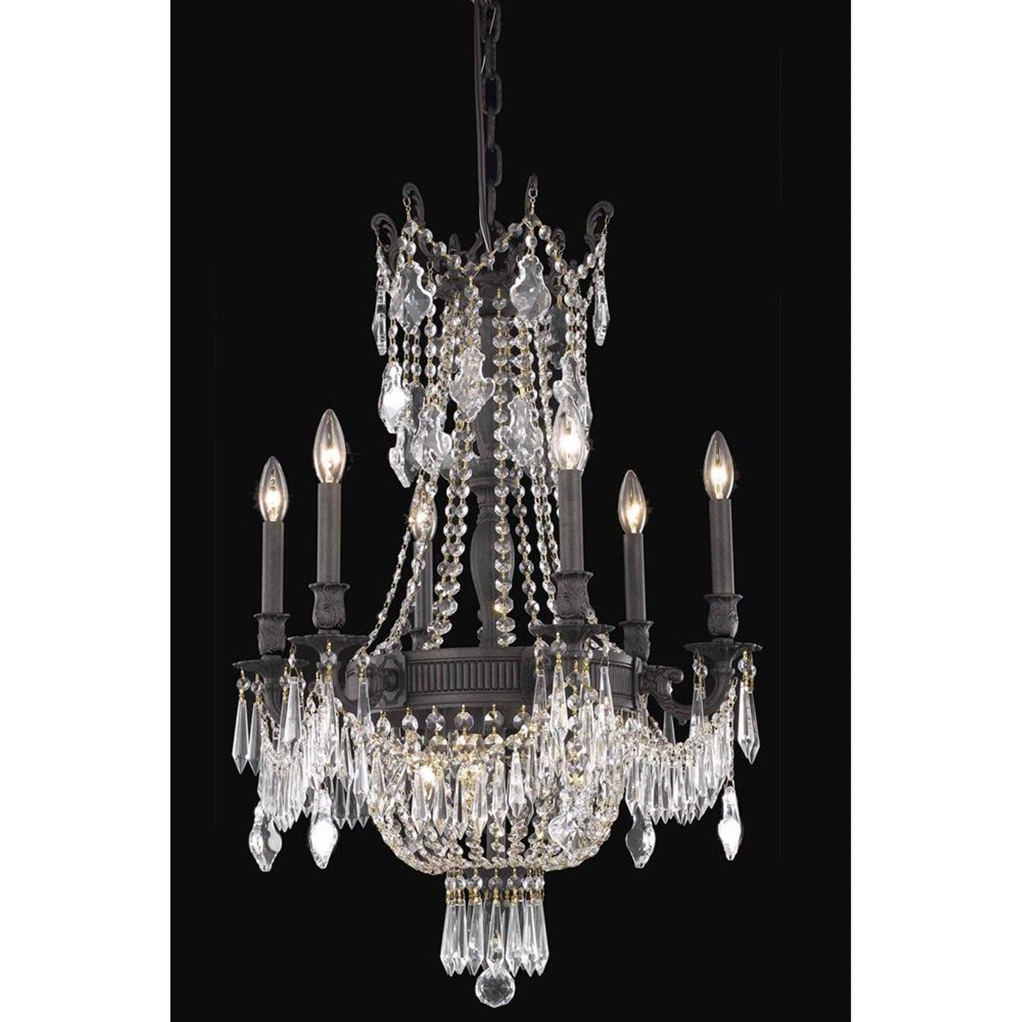 Esperanza Dark Bronze Nine-Light Chandelier with Royal Cut Crystal