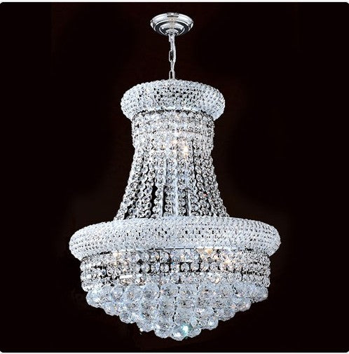 Eight-Light ChromeFinish with Clear-Crystals Chandelier