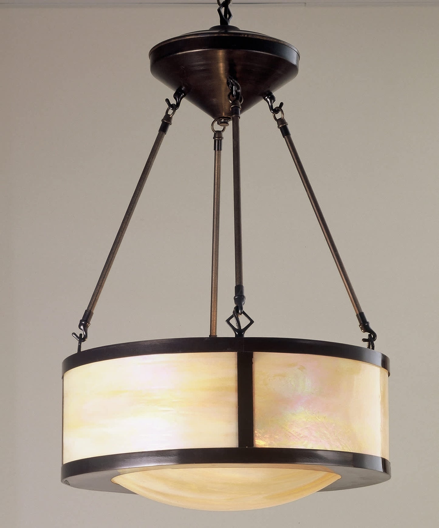 2 Light 18" Wide Pendant with Handmade Shade