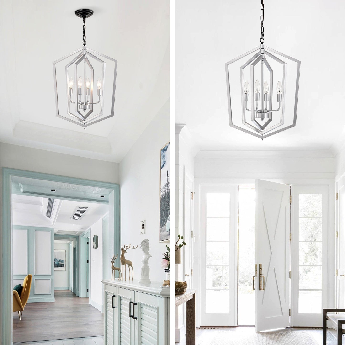 4-Light Farmhouse Cage Chandelier