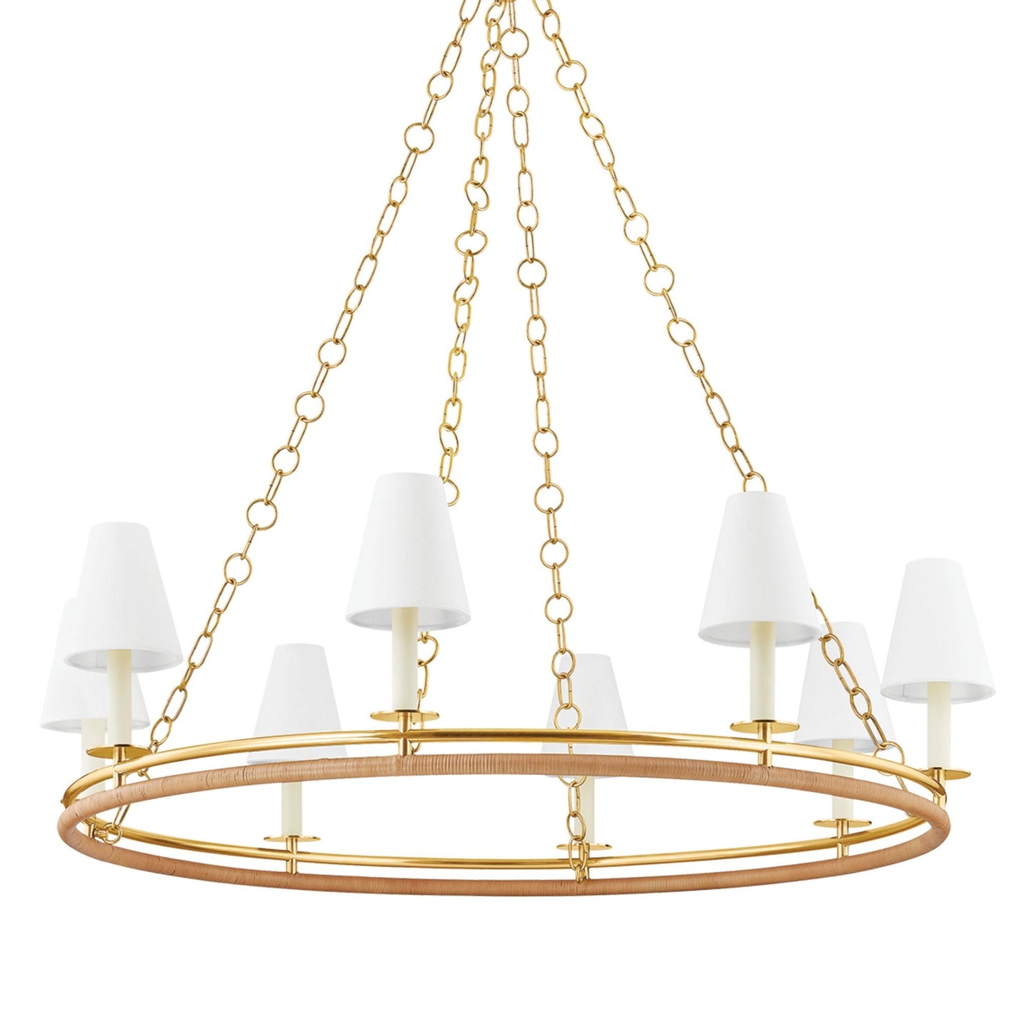 Swanton 8-Light Chandelier in Aged Brass 43L x 43W x 11.5H