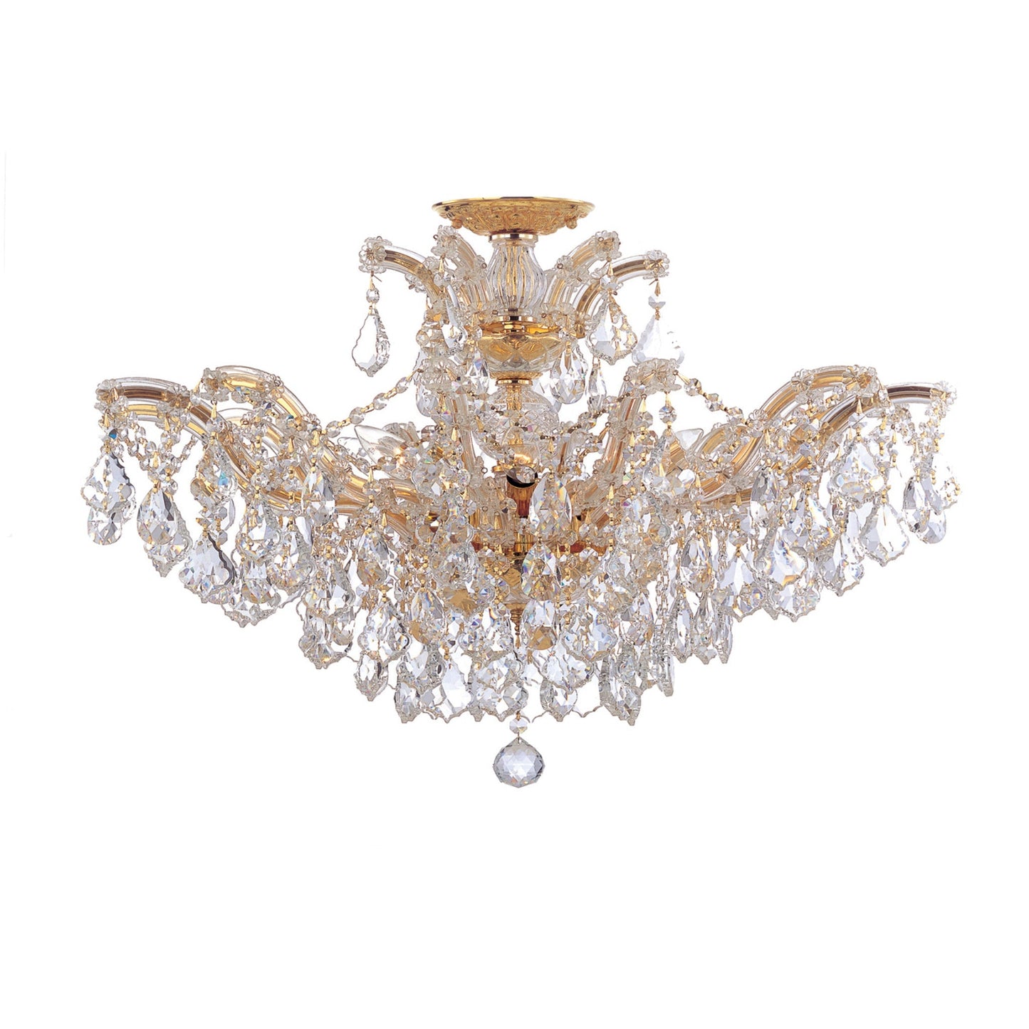 Maria Theresa 29'' Swarovski Strass Crystal Gold Semi Flush Mount Gold 29"W x 21"H x 29"D