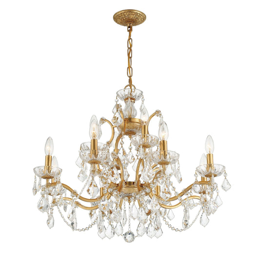 Filmore 29'' Swarovski Spectra Crystal Antique Gold Chandelier Gold 29"W x 24"H x 29"D