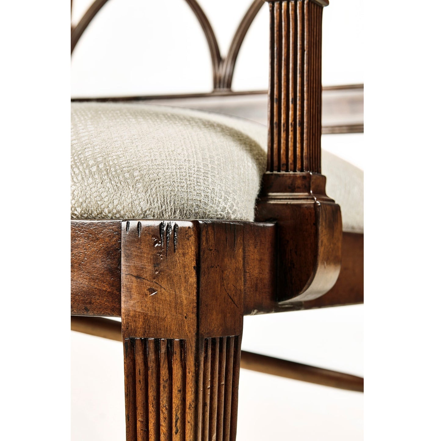 Jonathan Charles Buckingham Curved Back Arm Chair (494347-AC-MAH-F200) - Set of 2